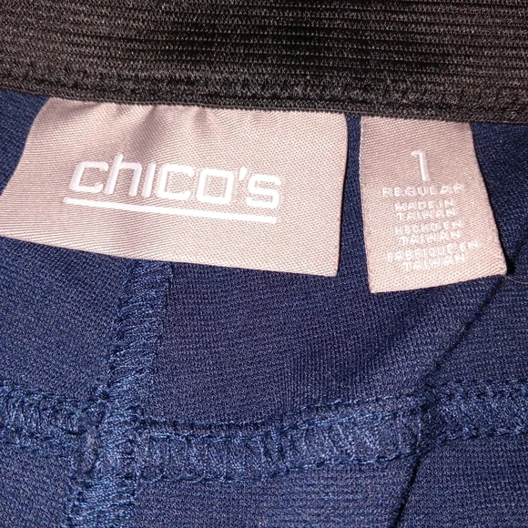 Chicos Blue High Waisted Straight Pants 1- 8/10 - Picture 5 of 9